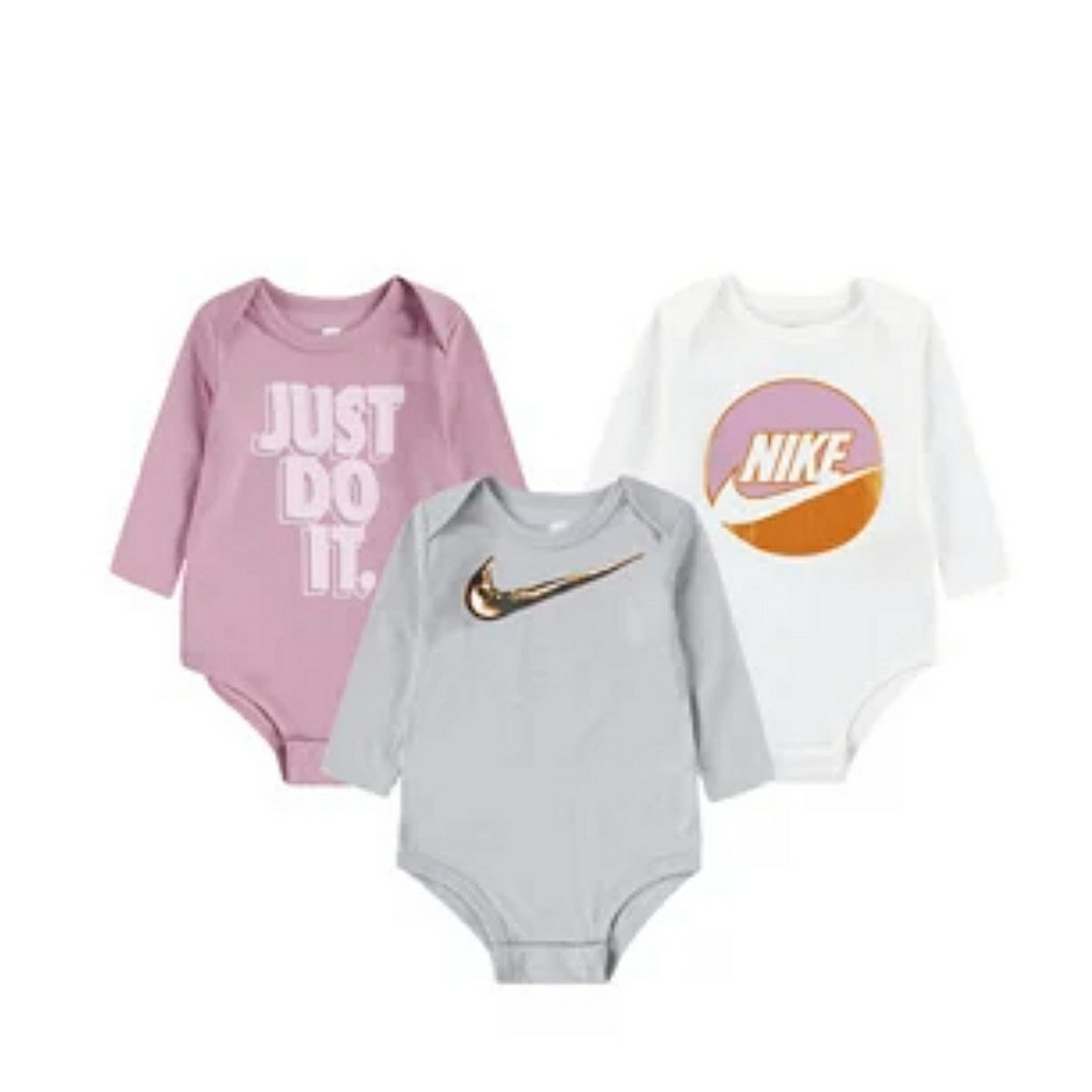 Nike Baby Girls Sparkle Bodysuits - 3 Pack
